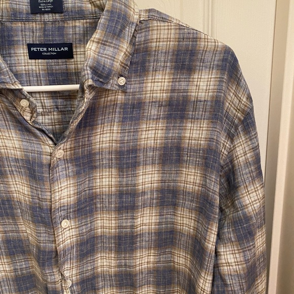 Peter Millar Collection 100% linen button down shirt business casual preppy - Picture 3 of 12